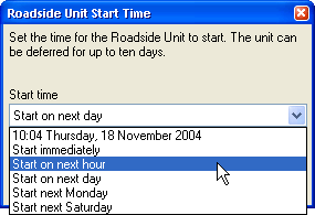 Setting the start time for a group of sites