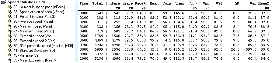 Custom List Speed Statistics Fields