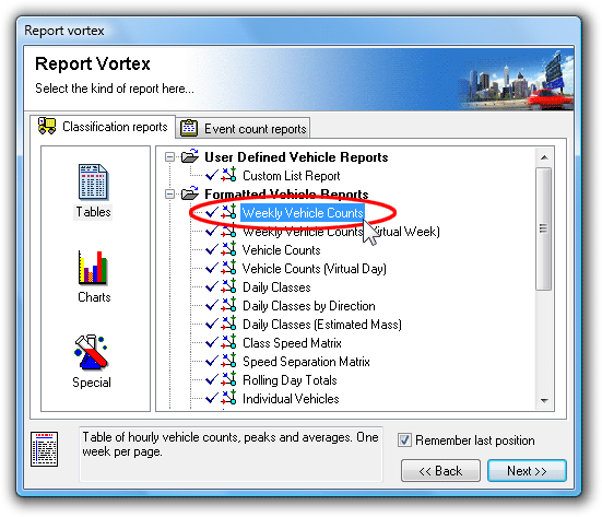 Select a report