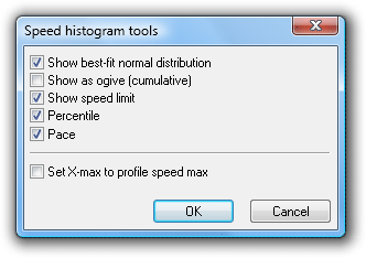 Speed Histogram Options