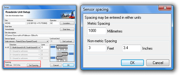 Spacing can be entered in metric or non-metric units