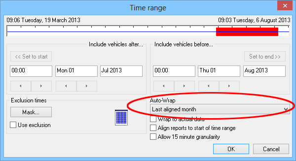 New time filter Auto-Wrap options