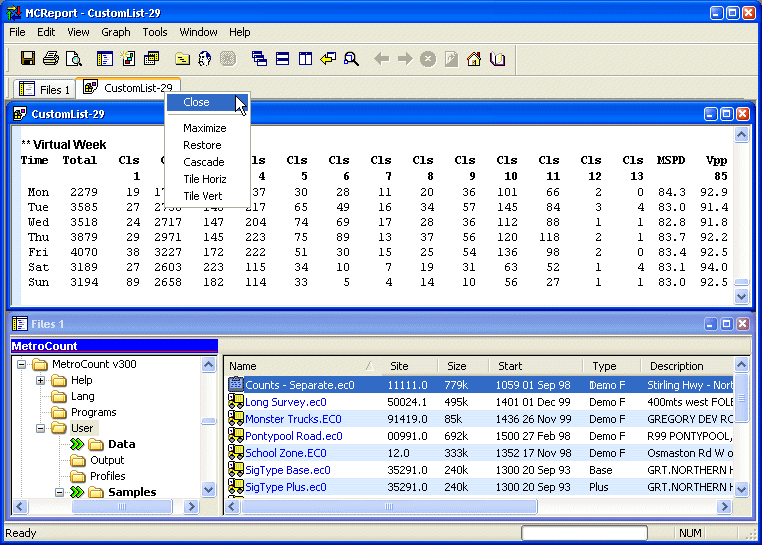 Switching between reports using the Tab Bar