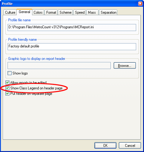 Adding a Class Legend to a report header