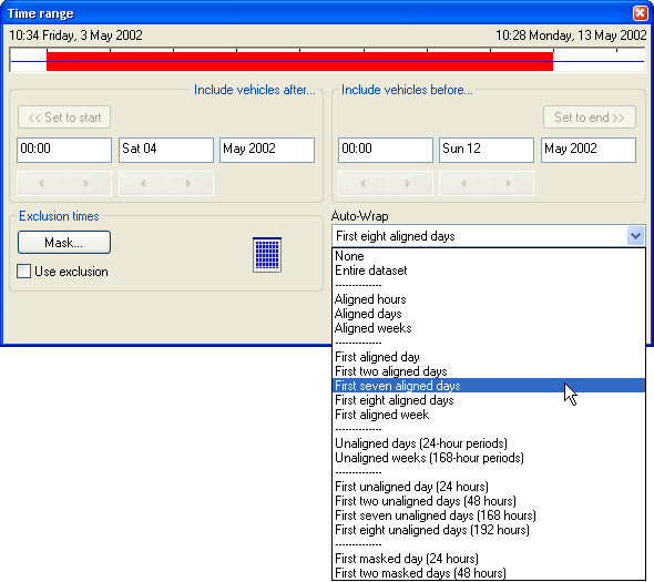 Time Filter Auto-Wrap options