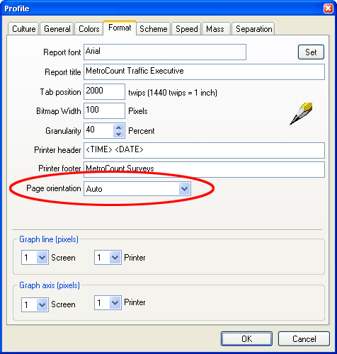 Overriding a report's default page orientation