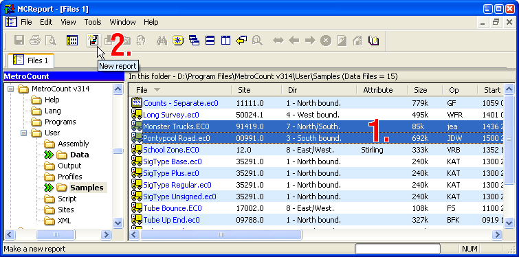 Loading datasets into the File Management List