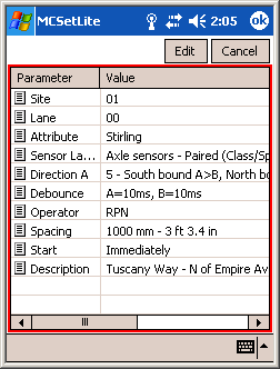 RSU setup from Site List - normal and locked.