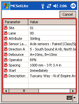 RSU setup from Site List - normal and locked.