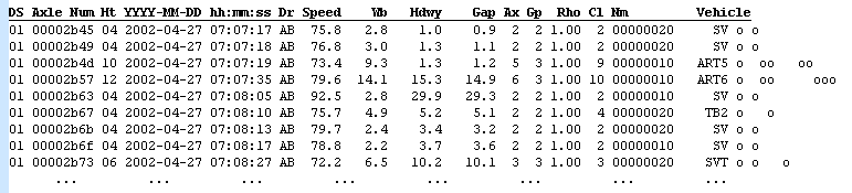 Individual Vehicle report sample