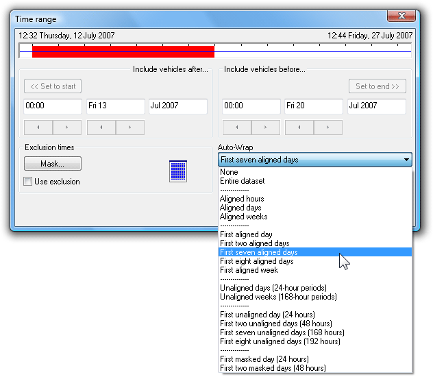 Time Filter Auto-Wrap options