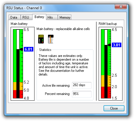 RSU battery status