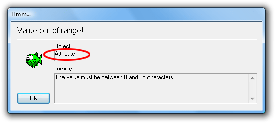 Example setup parameter warning