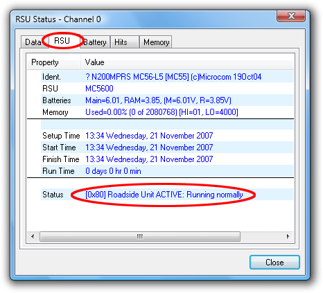 Check the RSU is active after a setup