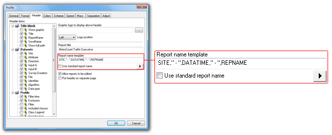 Changing the report name format