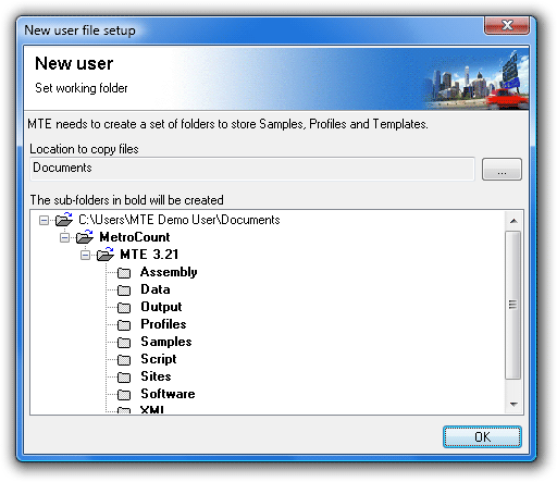 Setting a working folder location